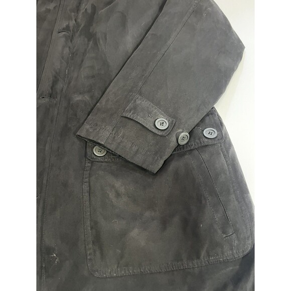 London Fog Men’s Black Zip Coat XL Reg w/ Removable Liner & Nubuck Collar - Picture 11 of 16